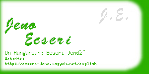 jeno ecseri business card